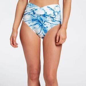 CALIA High Rise Twist Front Swim Bottom Floral Flourish Blue XXS NEW